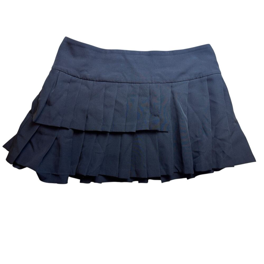 Topshop Black Pleated Short Kilt Skirt US 10 Grunge A-Line Tiered Punk Goth